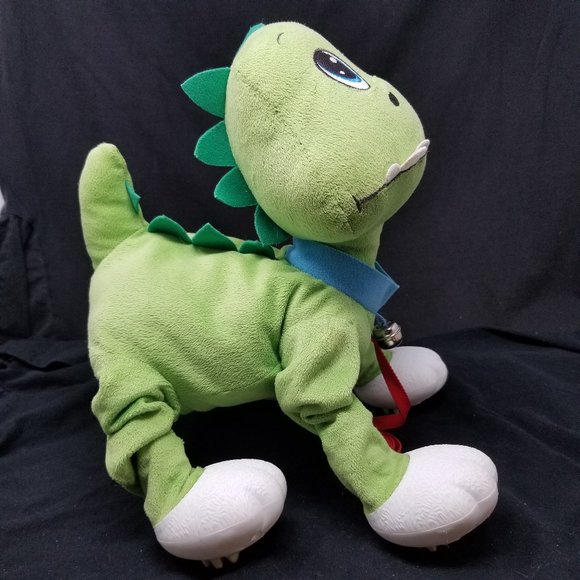 PEPPY PETS WALK YOUR PLUSH GREEN DINOSAUR 11" TALL - Picture 4 of 8